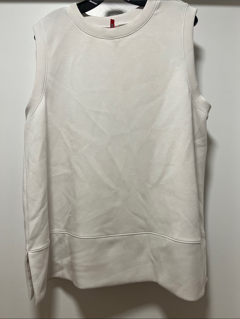 SPANX AirEssentials Cream Sleeveless Crewneck Tank Top